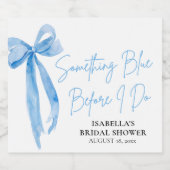 ダスティモダンブルーボウフソウルブルーブライダルシャワー スパークリングワインラベル (シングルラベル)