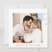 ダスティモダンブルーミニマル結婚リスト 招待状 (裏面)