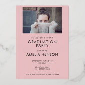 ダスティモダンーピンク大学院2写真卒業 箔招待状 (裏面)