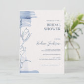 ダスティモダンーブルーパウダーフローラブライダルシャワー 招待状 (スタンド正面)