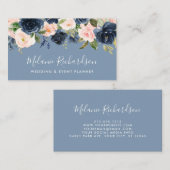 ダスティモダンーブルーピンク赤面フローラ 名刺 (正面/裏面)