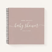 ダスティモダン赤面シックなスクリプトベビーシャワーゲスト ノートブック (正面)