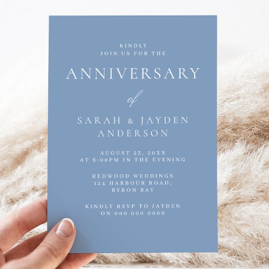 ダスティモダン・ブルー全結婚年の記念日 招待状