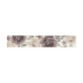 ダスティモーブとアイボリーの花のボタニカル ウェディング 招待状ベリーバンド (フラット)