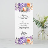 ダスティモーブとピーチの芍薬の結婚式メニューカード メニュー (スタンド正面)