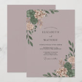 ダスティモーブとユーカリの結婚式 招待状 (正面/裏面)