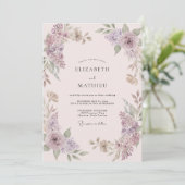 ダスティモーブライラックの芍薬の結婚式 招待状 (スタンド正面)
