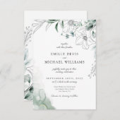 ダスティユーカリプトゥスグリーンリー結婚式招待状 サンキューカード (正面/裏面)