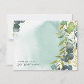 ダスティユーカリ金ゴールド写真ブライダルシャワー 招待状 (裏面)