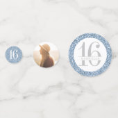 ダスティライトブルーグリッターパーソナライズされたビッグテーブル コンフェッティ (正面)