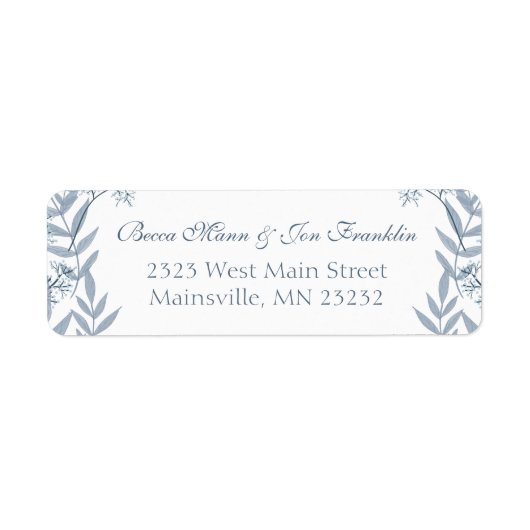 ダスティライトブルー結婚ズヴィンテージ差出人住所 ラベル (正面)