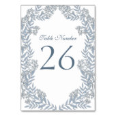 ダスティライトブルー結婚ズヴィンテージ植物学 テーブルナンバー (正面)