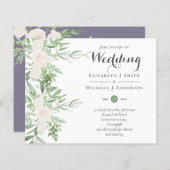 ダスティラベンダーセージフローラ予算の結婚式の招待 (正面/裏面)