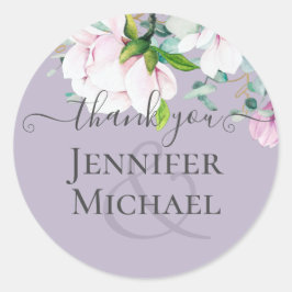 ダスティラベンダーピンクマグノリアスユーカリサンキュー ラウンドシール