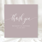 ダスティラベンダーミニマリスト結婚スクリプト サンキューカード