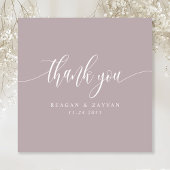 ダスティラベンダーミニマリスト結婚スクリプト サンキューカード