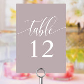 ダスティラベンダーミニマル結婚リスト テーブルナンバー