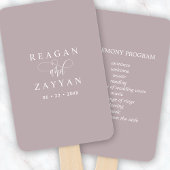 ダスティラベンダーミニマル結婚式 プログラム ハンドファン