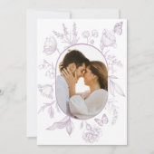 ダスティラベンダーラインアートフローラ蝶の写真 サンキューカード (正面)