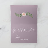 ダスティラベンダーロマンチックフローラエレガントな結婚式 サンキューカード (内部)