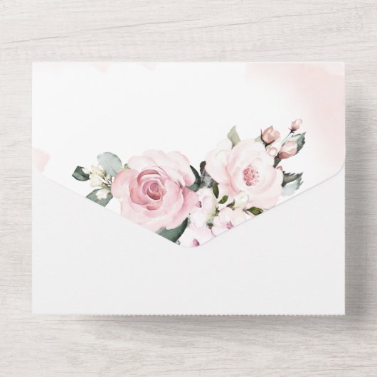 ダスティローズとグレーの結婚式 オールインワン招待状 (裏面)