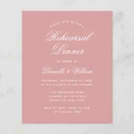 ダスティローズの予算リハーサルディナー招待状