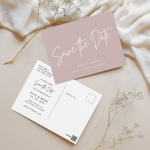 ダスティローズの非写真結婚式Save the Date ポストカード