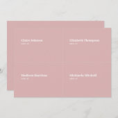 ダスティローズウェディングプレイスカードDIY 招待状 (正面/裏面)