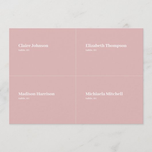 ダスティローズウェディングプレイスカードDIY 招待状 (正面)