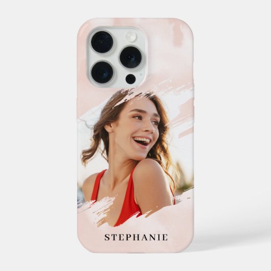 ダスティローズウォーターカラーワッシュの名入れカスタムフォトiPhoneケース iPhoneケース (裏面)
