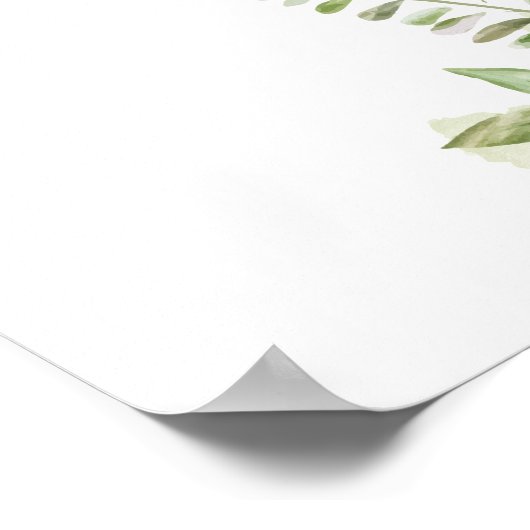 ダスティローズグリーンウェディングレター ベイビーシャワーサイン ポスター (角)