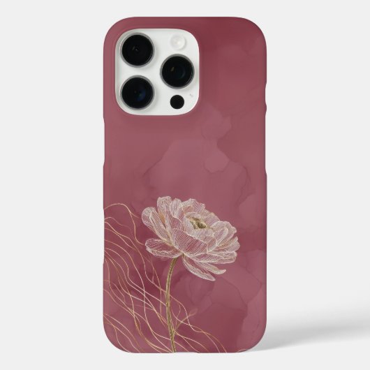 ダスティローズゴールドのフラワーラインアートエレガント Case-Mate iPhoneケース (裏面)