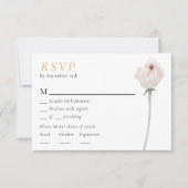 ダスティローズゴールドセージグリーン結婚式メニューRSVP 出欠カード (正面)