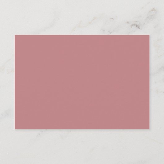 ダスティローズピンクの花とアーチの花嫁ウェディング エンクロージャーカード (裏面)