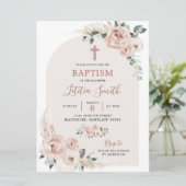 ダスティローズピンククロス洗礼招待状 招待状 (スタンド正面)