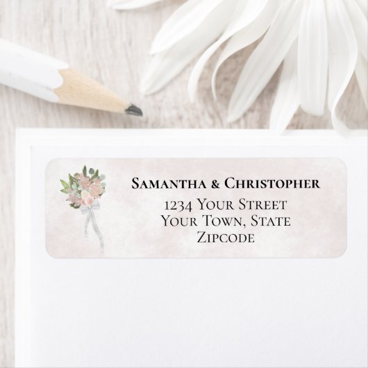 ダスティローズブーケ結婚ーズ差出人住所 ラベル (インサイチュ)