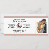 ダスティローズ、くすんだサージ、クリームの映画のような結婚式 招待状 (正面)