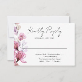 ダスティローズ トランスパレント フラワーモノグラム ウェディング 出欠カード