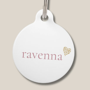 ダスティローズ 名入れ ゴールド レオパード ハート ペット　ネームタグ