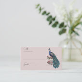 ダスティローズ 手描きクジャクの結婚式 プレイスカード (スタンド正面)