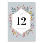 ダスティワイルドフラワーウォーター色結婚植物表 テーブルナンバー (裏面)