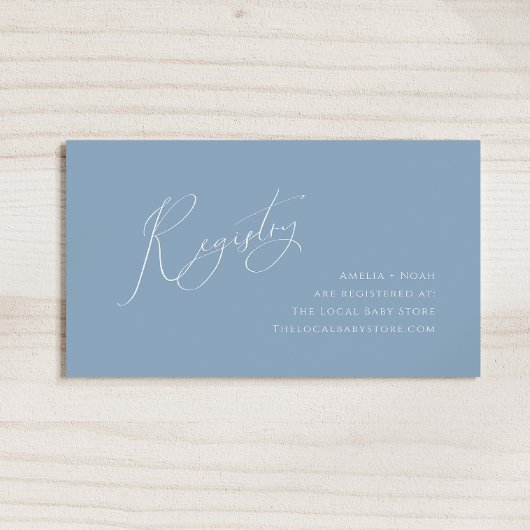 ダスティーお洒落ブルーベビーレジストリ エンクロージャーカード