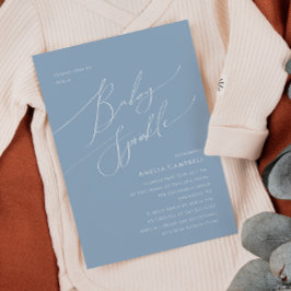 ダスティーお洒落ブルーベビー散布招待状 招待状