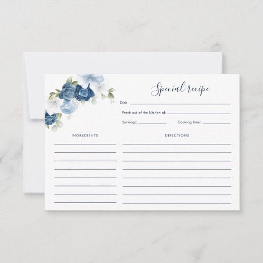 ダスティーかわいらしブルーフローラブライダルシャワーレシピ (正面)