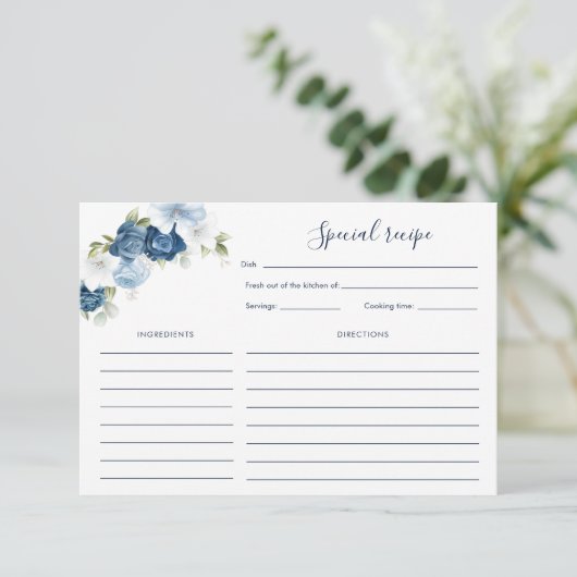 ダスティーかわいらしブルーフローラブライダルシャワーレシピ (スタンド正面)