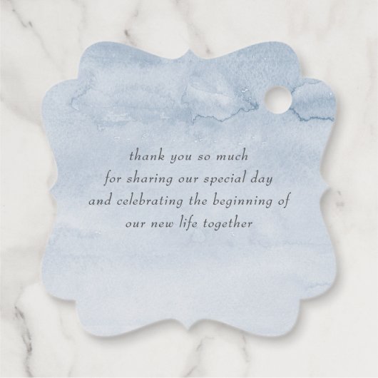 ダスティーとネイビーブルー結婚の花々ありがとう フェイバータグ (裏面)