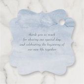 ダスティーとネイビーブルー結婚の花々ありがとう フェイバータグ (裏面)