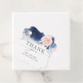 ダスティーとネイビーブルー結婚の花々ありがとう フェイバータグ (インサイチュ)