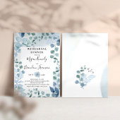 ダスティーイージュカリプタスブルーボタニカルリハーサルディナー 招待状