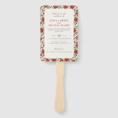 ダスティーエレガントゴールデンレッドローズ結婚フラワーズ ハンドファン (正面)